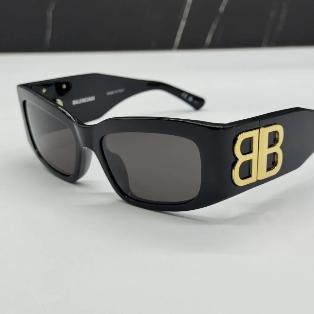 NEW BALENCIAGA BB0360S 005 UNISEX BLACK SUNGLASSES